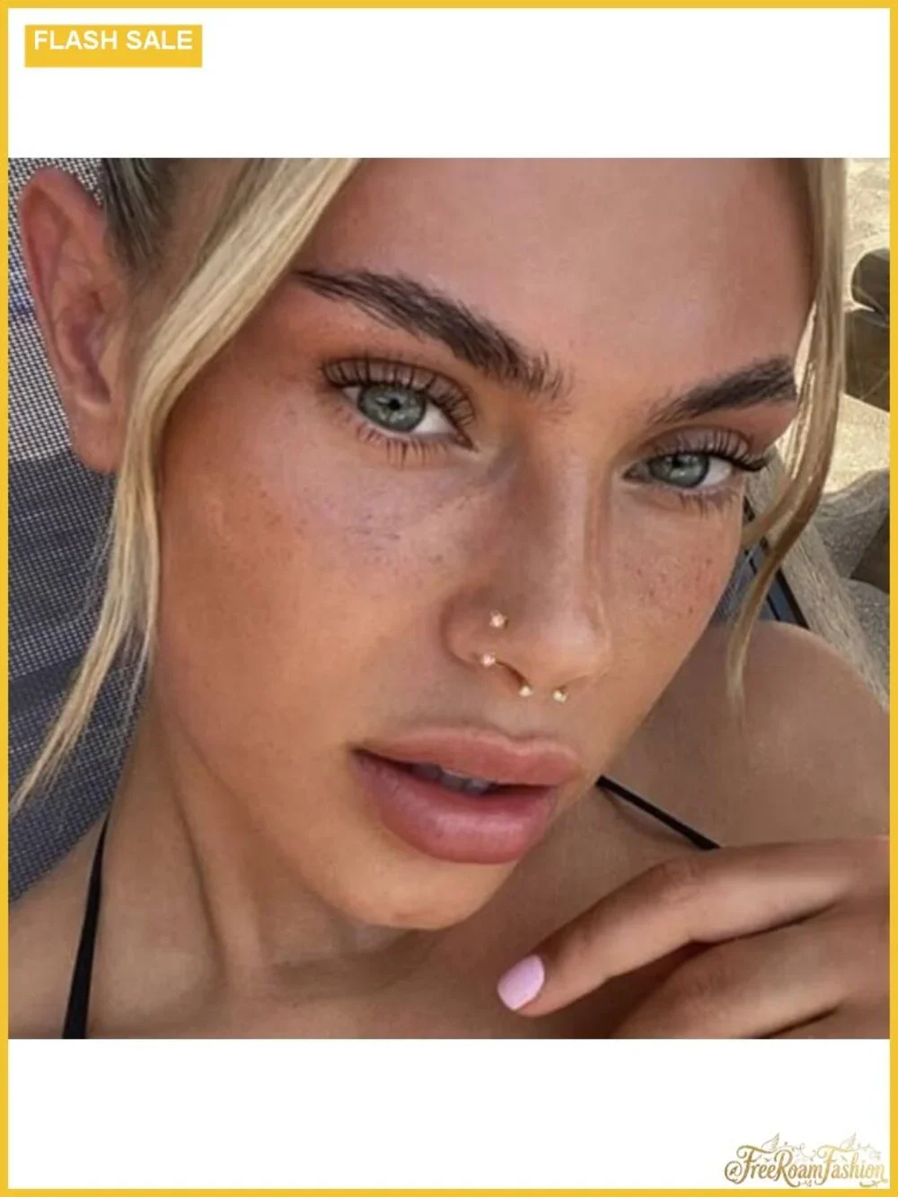 Surgical Steel Horseshoe Nose Ring 20g 18g Opal CZ Double Gem Septum Cartilage